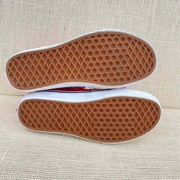 Vans Original Sk-8 Hi Shoe, Racing Red and White Leather Suede, Unisex, M6, W7.5 - Picture 12 of 12